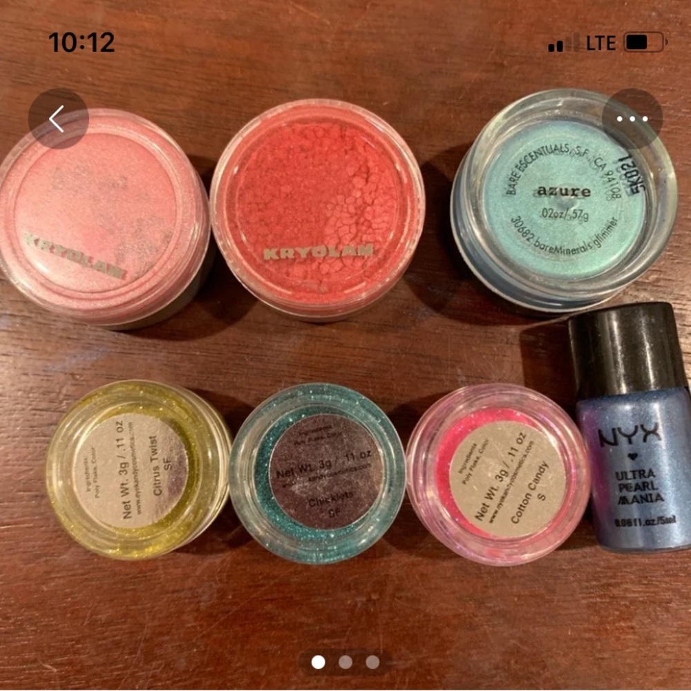 Mixed glitter and pigment lot